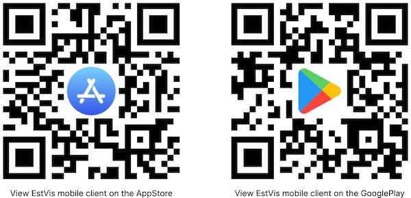 EstVis mobile apps QR codes