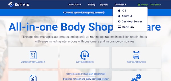EstVis Mobile app installation from EstVis website