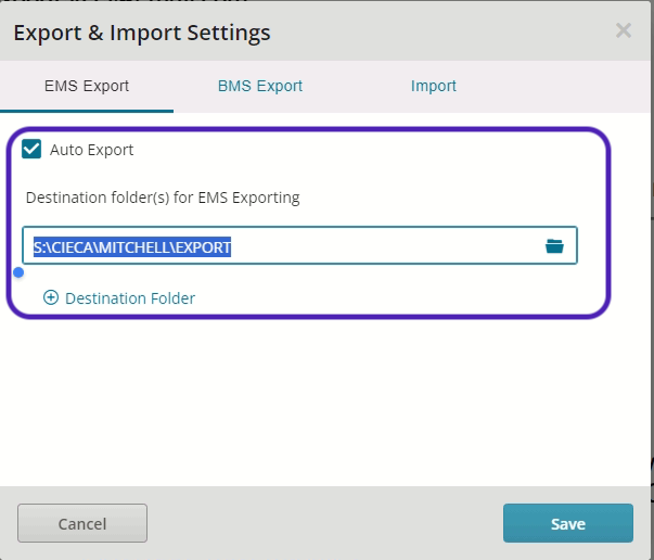 Mitchell-import-export-settings