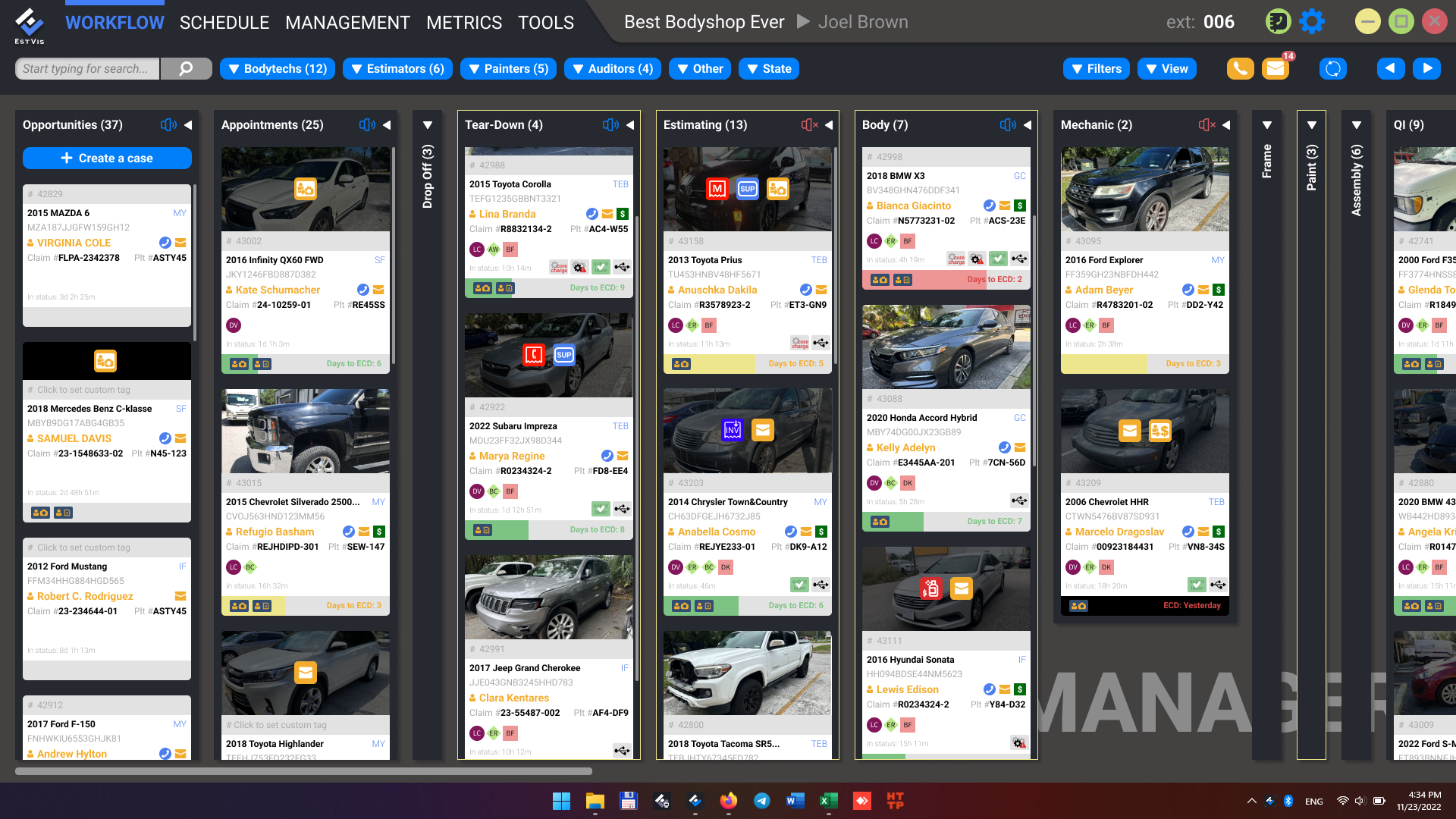 EstVis Workflow main screen